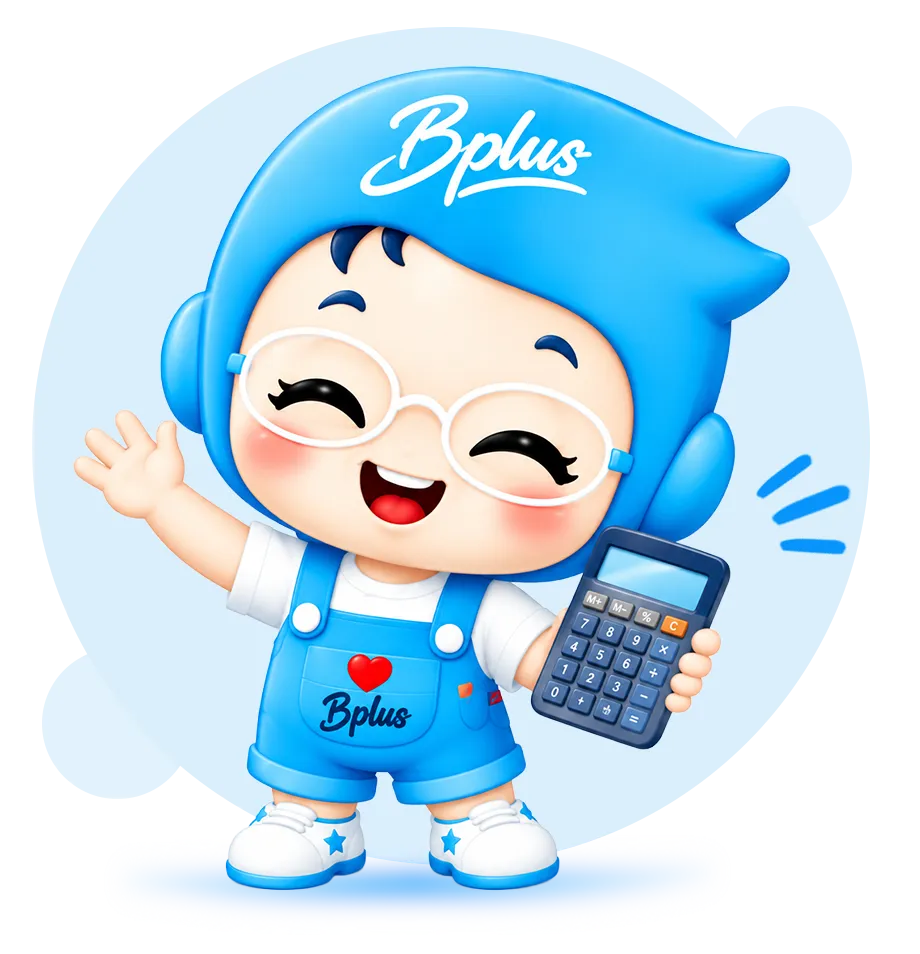 น้อง Bplus มาสคอตถือเครื่องคิดเลข ชวนเริ่มต้นใช้งาน Bplus e-HRM