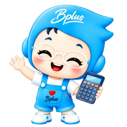 น้อง Bplus มาสคอต ประกอบหัวข้อคำนวณเงินเดือน