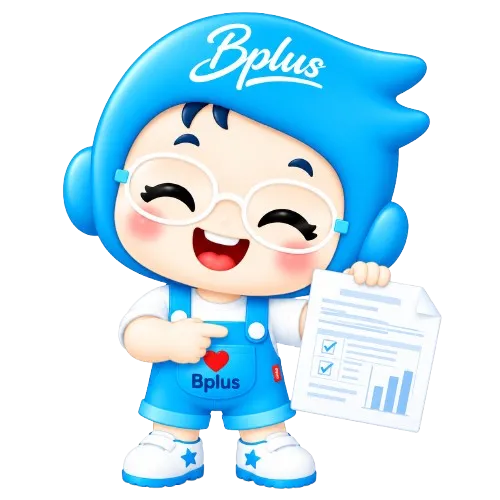 น้อง Bplus มาสคอต ประกอบหัวข้อเอกสารและรายงานออนไลน์